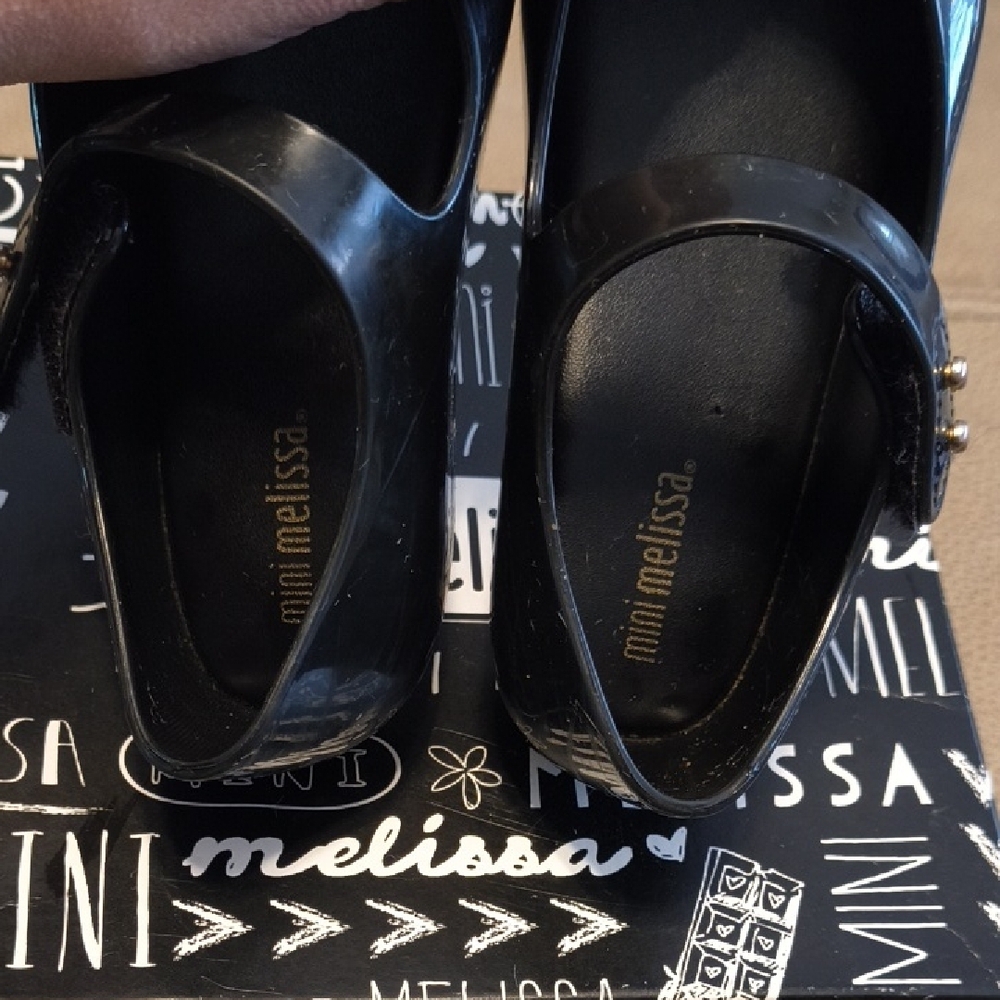 Black Mini Melissa Mary Janes Size 9 - Picture 6 of 8